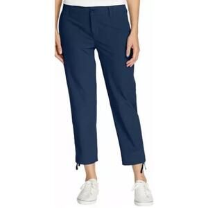 Eddie Bauer Womens Ripstop Capri Stretch Pants Pocket, Navy, Size 16 G9